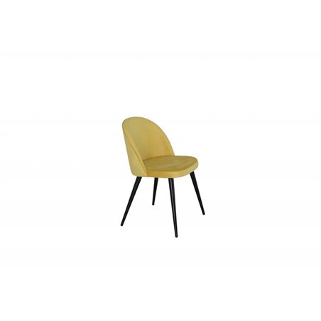Velvet Dining Chair - Yellow / Black