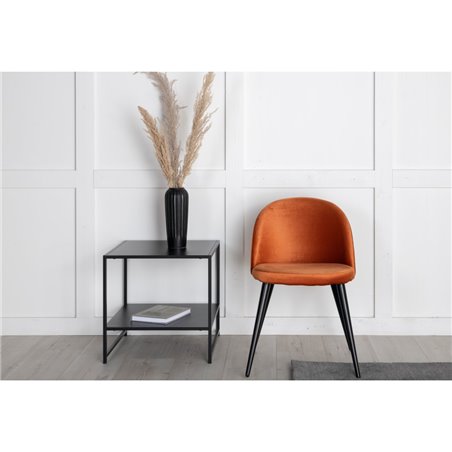 Velvet Dining Chair - Orange / Black