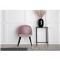 Velvet Dining Chair Brass - Pink / Black