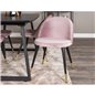 Velvet Dining Chair Brass - Pink / Black