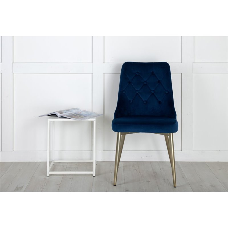 Velvet Deluxe -tuoli - Royal Blue / Matt Brass Leg