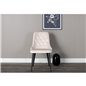 Velvet Deluxe Dining Chair - Black legs/ Beige velvet