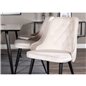 Velvet Deluxe Dining Chair - Sorte ben / Beige fløjl