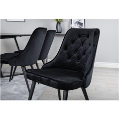 Velvet Deluxe Dining Chair - Black legs/ Black velvet