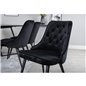 Velvet Deluxe Dining Chair - Sorte ben / Sort fløjl