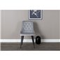 Velvet Deluxe Dining Chair - Black legs/ Light Grey velvet