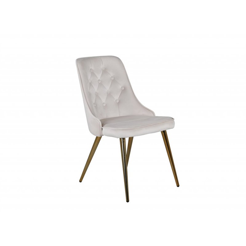 Velvet Deluxe Dining Chair - Brushed brass leg / Beige Velvet