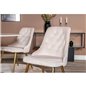 Velvet Deluxe Dining Chair - Brushed brass leg / Beige Velvet