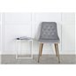 Velvet Deluxe Dining Chair - Brushed brass leg / Light GreyVelvet