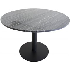 Matbord Estelle ø 106 cm - Mörk Marmor / Svart