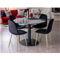 Estelle Dining Table round 106cm Black marble / Black Legs