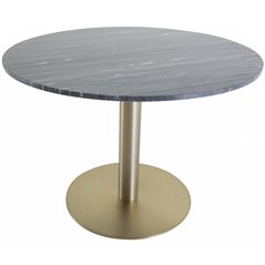 Estelle ruokapöytä pyöreä 106 cm musta marmori / matta messinki