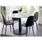 Estelle Dining Table round 106cm White marble / Black Legs