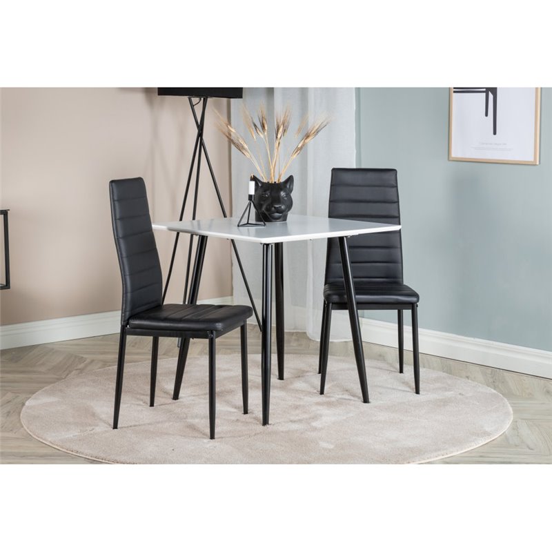 Polar dining table 75*75cm - White / black legs