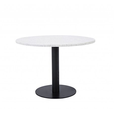 Razzia Dining Table 106cm -White Terazzo / Black