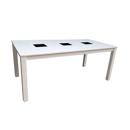 Spisebord Backagård 180x90 cm - Hvid / Sort Glas
