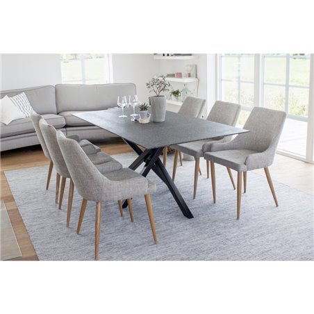 Piazza - Dining table - 180*90 - Sprayglass/Black