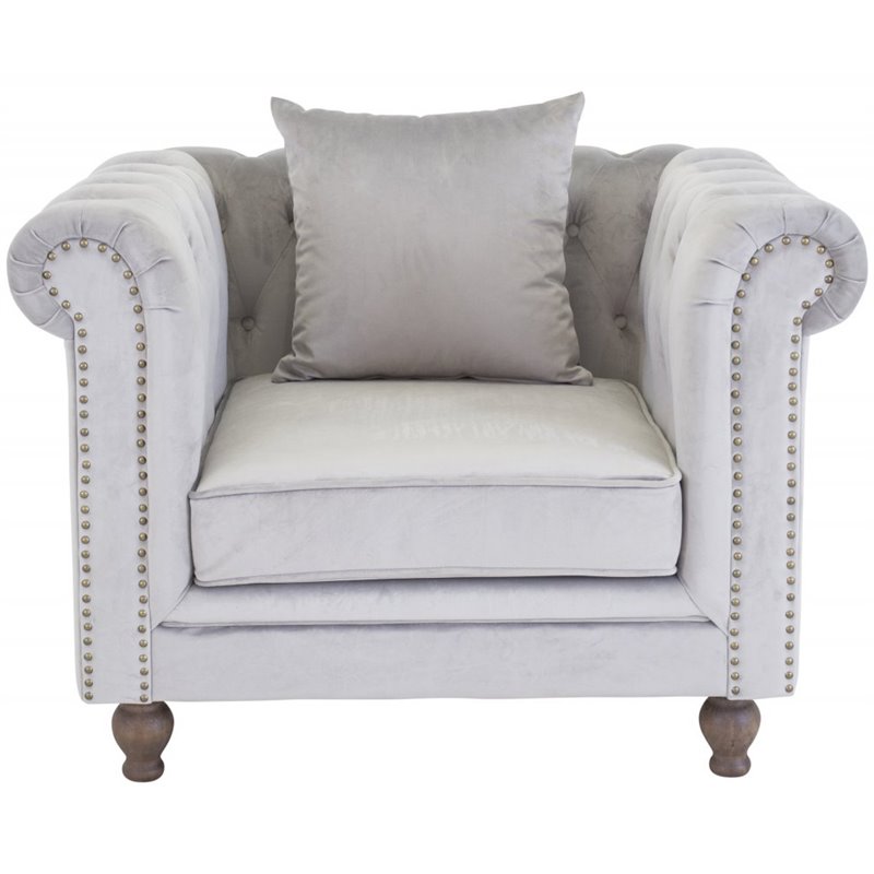 Velvet One Seater - Grey