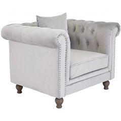 Velvet One Seater - Grey