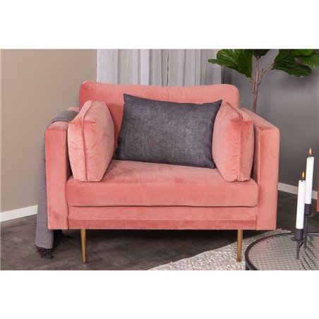 Bom - Single Chair Velvet - Støvet pink
