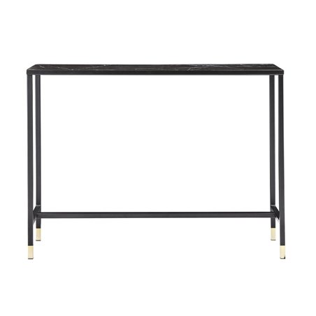 Dipp Side Table with Shelf100*30*75 - Black / Brass