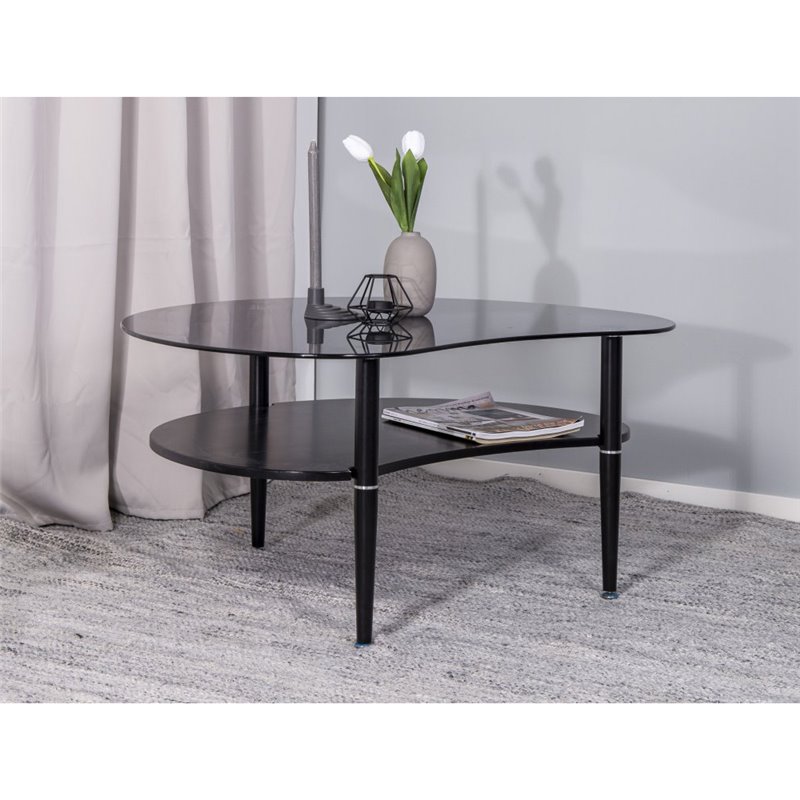 Eggsofa table - Black / Grey Smokey Glass