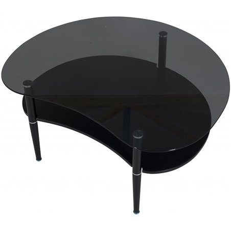 Eggsofa table - Black / Grey Smokey Glass