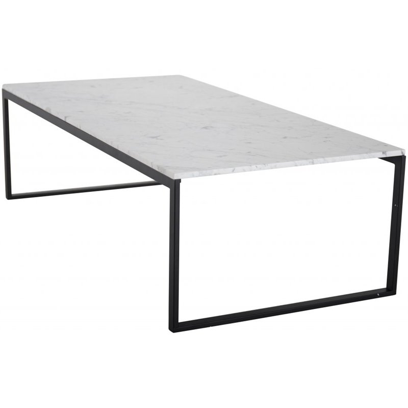 Estelle Sofa Table 120*60*36 White marble / Matt Black