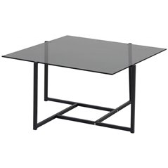 Hybrid Sofa Table - Black / Grey Smokey Glass 80*80cm