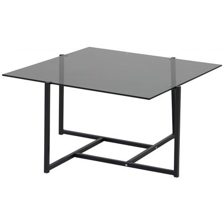 Hybrid Sofa Table - Black / Grey Smokey Glass 80*80cm