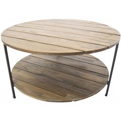 Soffbord Jakarta 80 cm - Mörk Trä / Svart