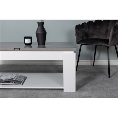 Sohvapöytä Lind 120x60 cm - Harmaa / Concrete-Look / Valkoinen