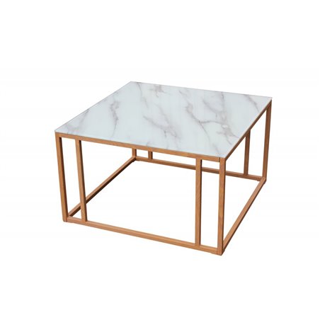 Sohvapöytä Rock 2,0 75 cm - Vaalea marmori / Oak-Look