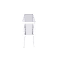 Aflastningsbord Vippe 110 cm - Mørkt glas / Hvid