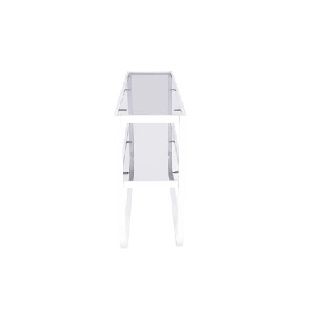 Aflastningsbord Vippe 110 cm - Mørkt glas / Hvid