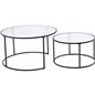 Twin Sofa Tables ø80+ø60 - Black / Pressed Glass