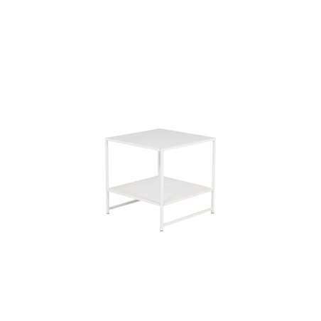 Staal - Side table with Shelf - White