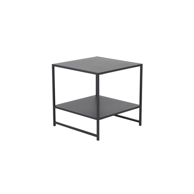 Staal - Side table with Shelf - Black