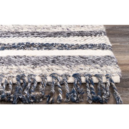 Agra Wool Carpet - 200*300 - Navy Blue / Grey