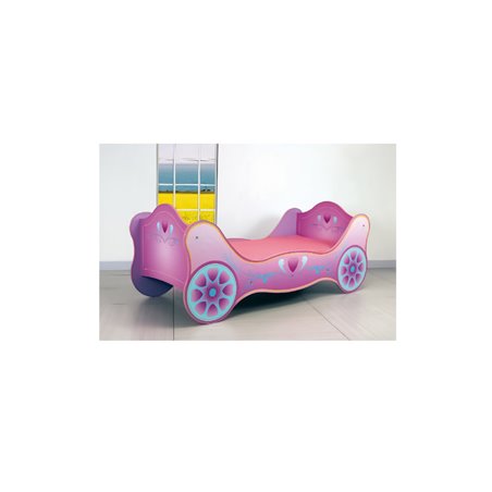 Pinkki/sininen pinnasänky Magic Carriage 215x95 cm
