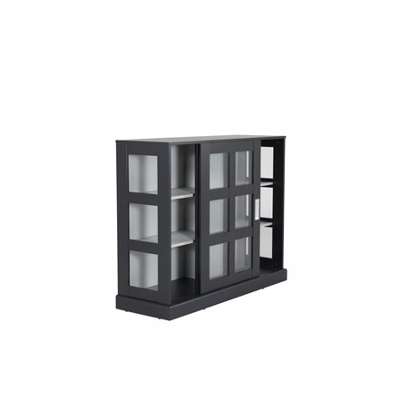 Lock - Low Glass cabinet120X40X95 CM - Black