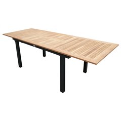 Utebord / Matbord Förlängningsbart Panama 224/324x100 cm - Teak / Svart