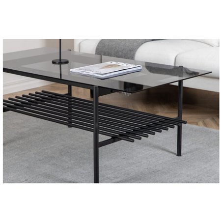 Von Staf Sofa Table - black / Black Smoked Glass glass