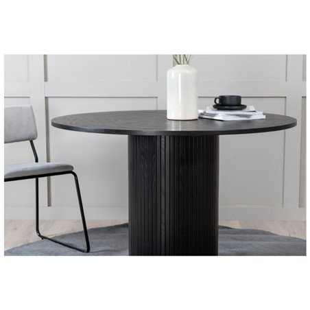 Bianca Round Dining Table - Black / Black Veneer