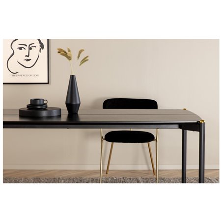 Pelle Dining Table - Black / black Black