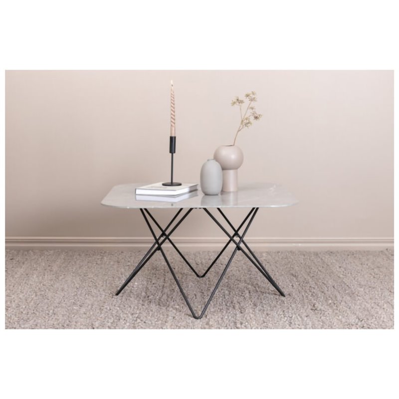 Tristar Sofa Table - Black / Grey Glass Marble