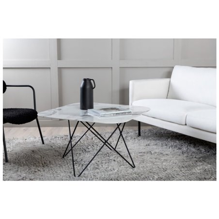 Tristar sohvapöytä - musta/valkoinen lasimarmori