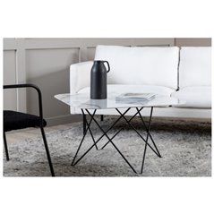 Tristar Sofa Table - Black / White Glass Marble