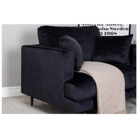 Sofia Single Sofa - Black / Black Fabric