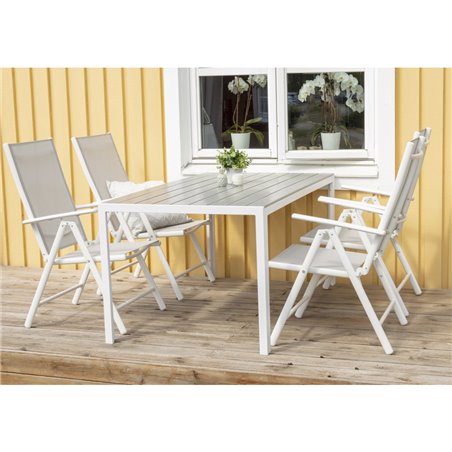 Ulkopöytä / Ruokapöytä Break 150x90 cm - Valkoinen / Harmaa